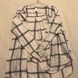 Black and White Button Up Flannel